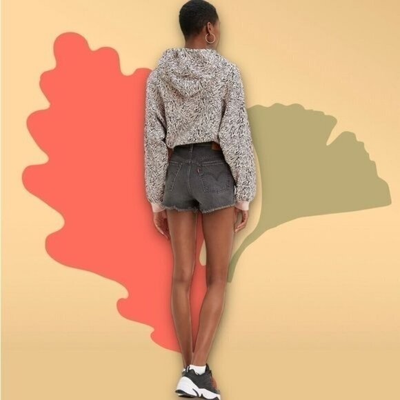 Levi’s Premium 501 Original Shorts Distressed Cutoff Eat Your Words Charcoal 29 - Picture 10 of 10